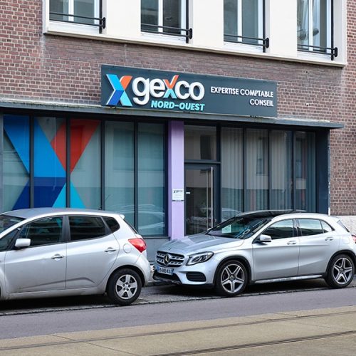 Photographie de la devanture des locaux de Gexco Nord-Ouest à Rouen. 10 rue Sotteville, 76100 Rouen